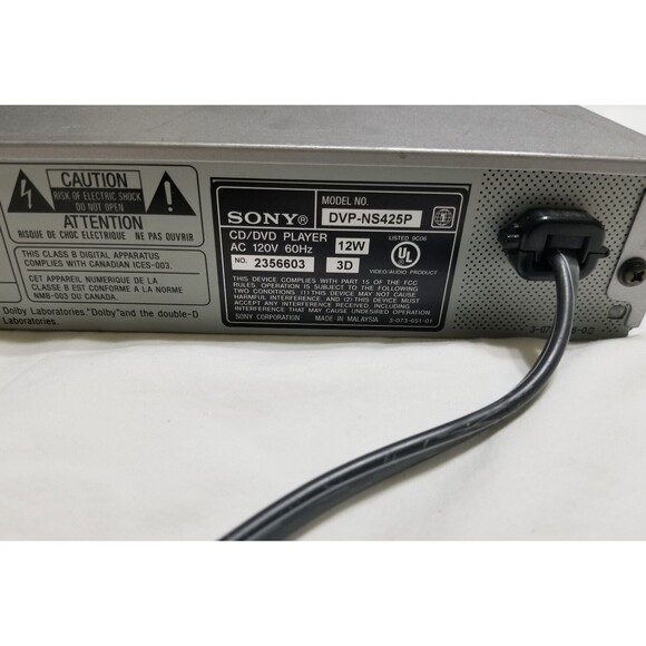 Sony DVP-NS425P CD/DVD Player - NO REMOTE - Picture 4 of 5